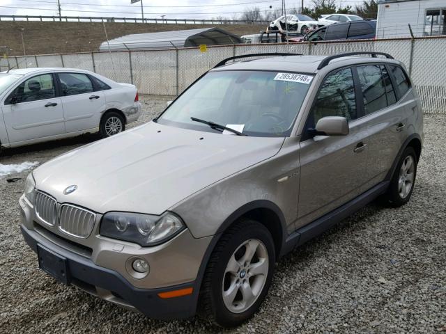 WBXPC93427WF25552 - 2007 BMW X3 3.0SI BEIGE photo 2