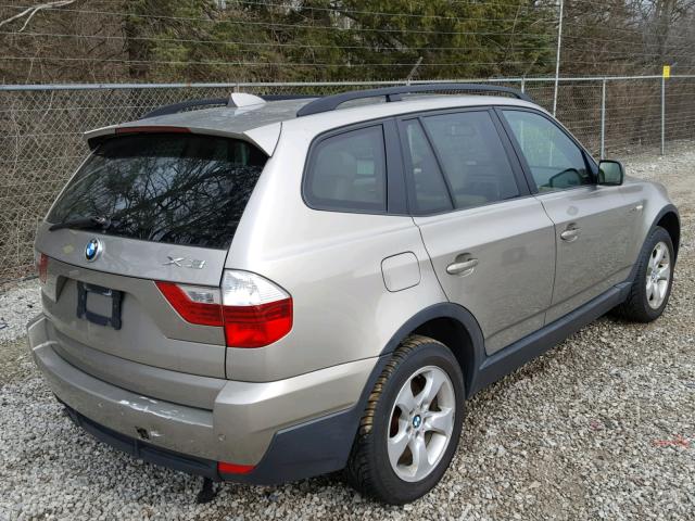 WBXPC93427WF25552 - 2007 BMW X3 3.0SI BEIGE photo 4