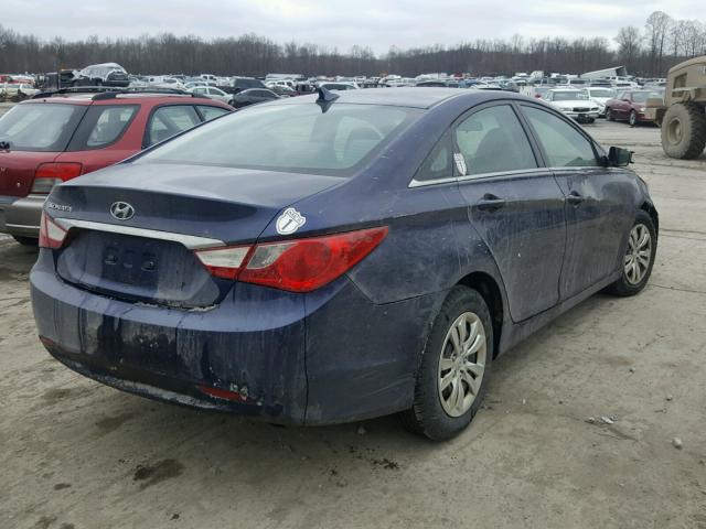 5NPEB4ACXBH062625 - 2011 HYUNDAI SONATA GLS BLUE photo 4