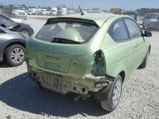 KMHCM3AC2AU160351 - 2010 HYUNDAI ACCENT BLU GREEN photo 4