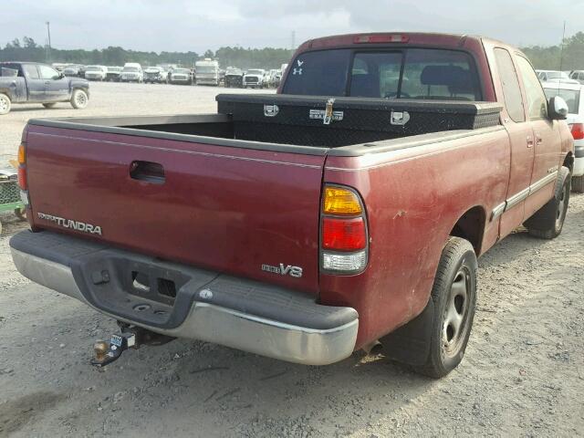 5TBRT34102S241360 - 2002 TOYOTA TUNDRA ACC MAROON photo 4