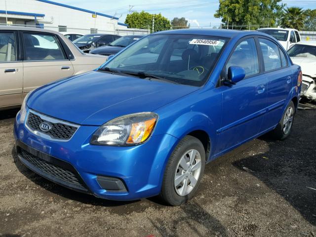 KNADH4A39A6645798 - 2010 KIA RIO LX BLUE photo 2