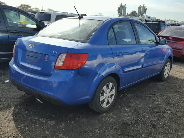 KNADH4A39A6645798 - 2010 KIA RIO LX BLUE photo 4