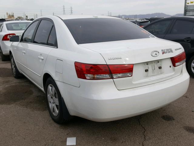 5NPET46C68H300758 - 2008 HYUNDAI SONATA GLS WHITE photo 3