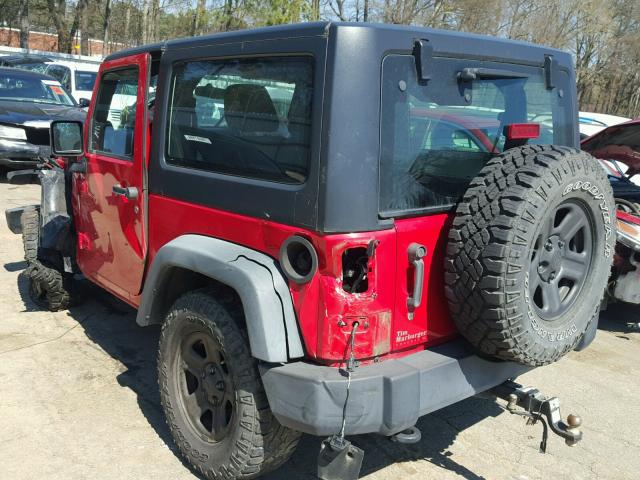 1J4AA2D17BL593853 - 2011 JEEP WRANGLER S RED photo 3