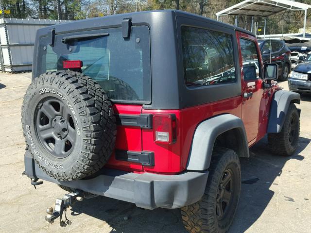 1J4AA2D17BL593853 - 2011 JEEP WRANGLER S RED photo 4