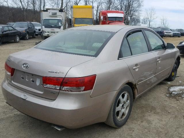 5NPEU46F66H009293 - 2006 HYUNDAI SONATA CREAM photo 4