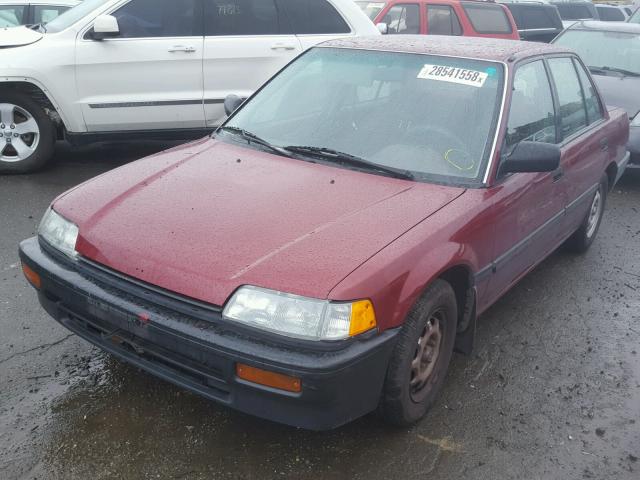 1HGED3640JA078085 - 1988 HONDA CIVIC DX BURGUNDY photo 2