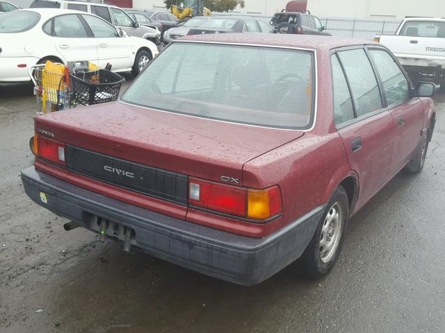 1HGED3640JA078085 - 1988 HONDA CIVIC DX BURGUNDY photo 4