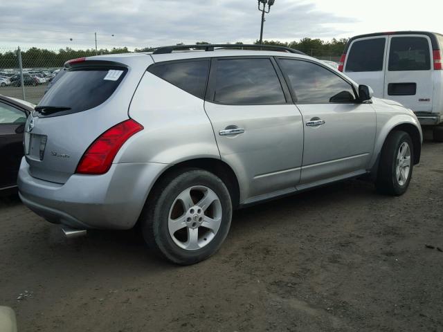 JN8AZ08W95W424935 - 2005 NISSAN MURANO SL SILVER photo 4