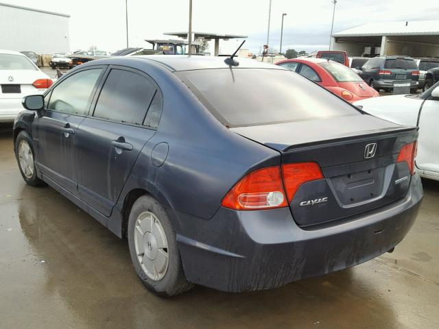 JHMFA36268S007597 - 2008 HONDA CIVIC HYBR BLUE photo 3