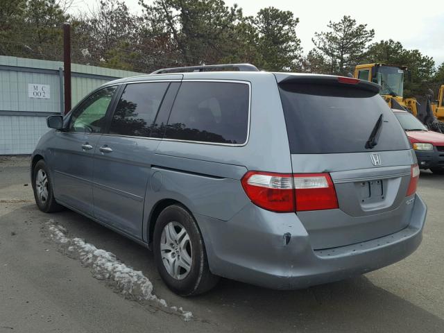 5FNRL38485B112044 - 2005 HONDA ODYSSEY EX BLUE photo 3