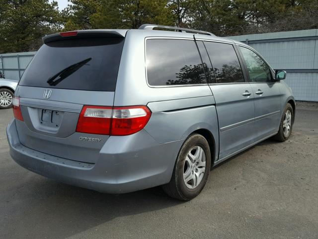 5FNRL38485B112044 - 2005 HONDA ODYSSEY EX BLUE photo 4