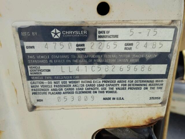 LL41C5B269686 - 1975 DODGE DART 白色 照片 10