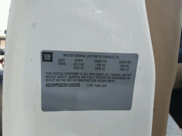 2G2WP582261302268 - 2006 PONTIAC GRAND PRIX Ağ foto 10