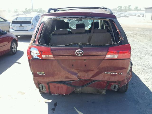 5TDZA23C84S098297 - 2004 TOYOTA SIENNA CE MAROON photo 9