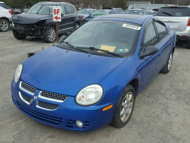 1B3ES56C85D228151 - 2005 DODGE NEON SXT BLUE photo 2