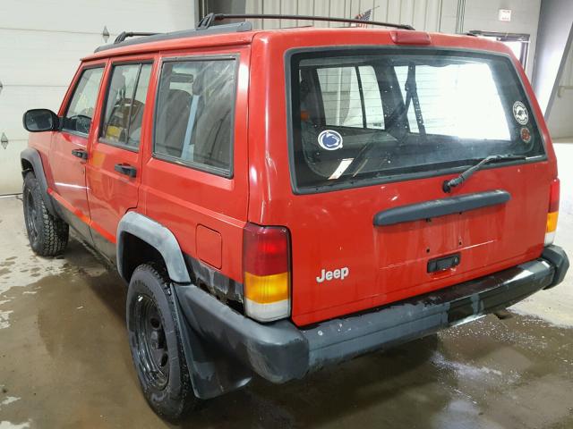 1J4FJ28S3VL521058 - 1997 JEEP CHEROKEE S RED photo 3