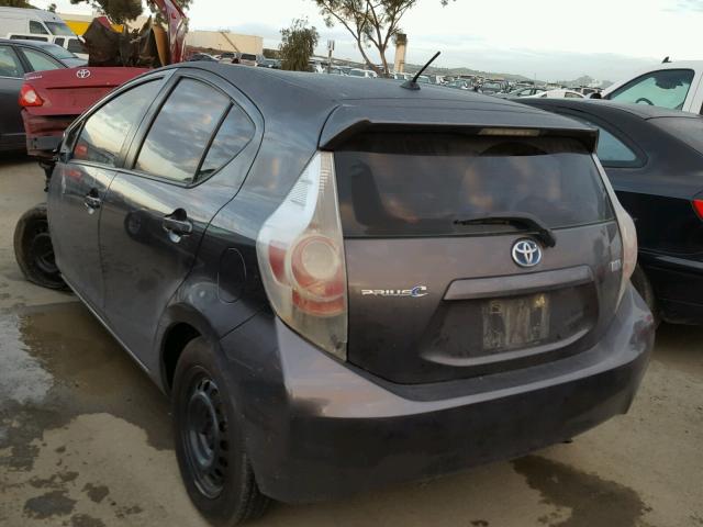 JTDKDTB34D1528937 - 2013 TOYOTA PRIUS C GRAY photo 3