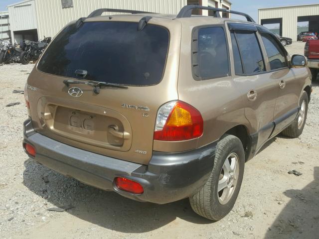 KM8SC73DX4U637673 - 2004 HYUNDAI SANTA FE G GOLD photo 4