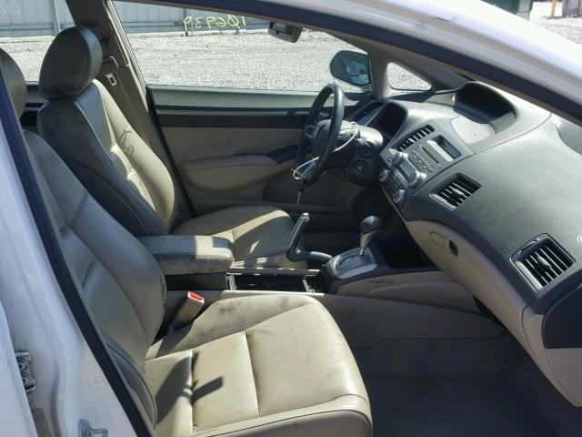 1HGFA16909L000788 - 2009 HONDA CIVIC EXL WHITE photo 5