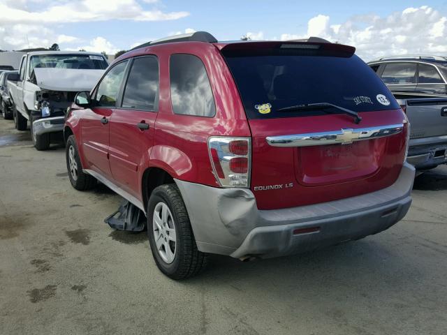 2CNDL13F956175324 - 2005 CHEVROLET EQUINOX LS BURGUNDY photo 3