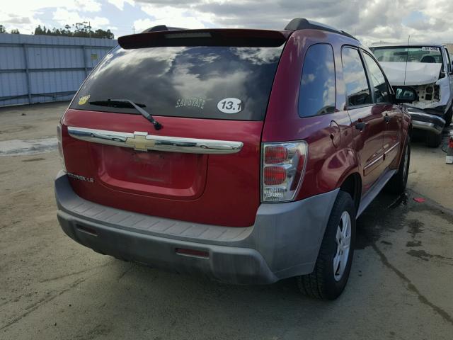 2CNDL13F956175324 - 2005 CHEVROLET EQUINOX LS BURGUNDY photo 4