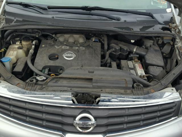 5N1BV28U47N119451 - 2007 NISSAN QUEST S SILVER photo 7