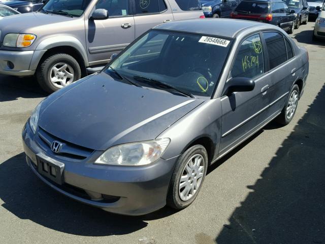 2HGES16525H621432 - 2005 HONDA CIVIC LX SILVER photo 2