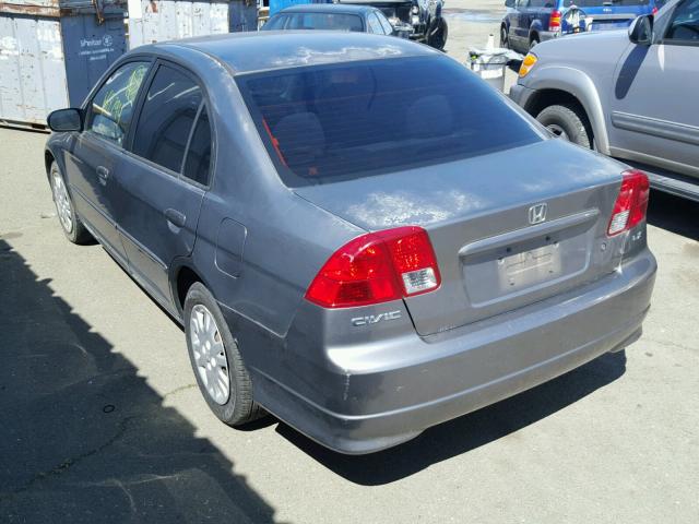 2HGES16525H621432 - 2005 HONDA CIVIC LX SILVER photo 3