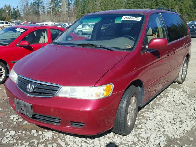 5FNRL18674B140969 - 2004 HONDA ODYSSEY EX RED photo 2