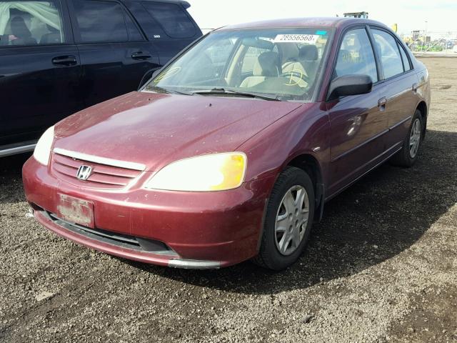 2HGES15533H512556 - 2003 HONDA CIVIC LX BURGUNDY photo 2