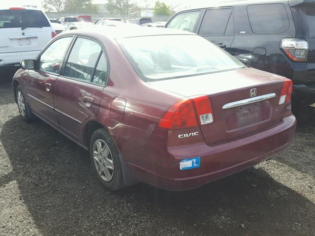 2HGES15533H512556 - 2003 HONDA CIVIC LX BURGUNDY photo 3