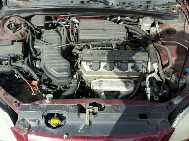 2HGES15533H512556 - 2003 HONDA CIVIC LX BURGUNDY photo 7