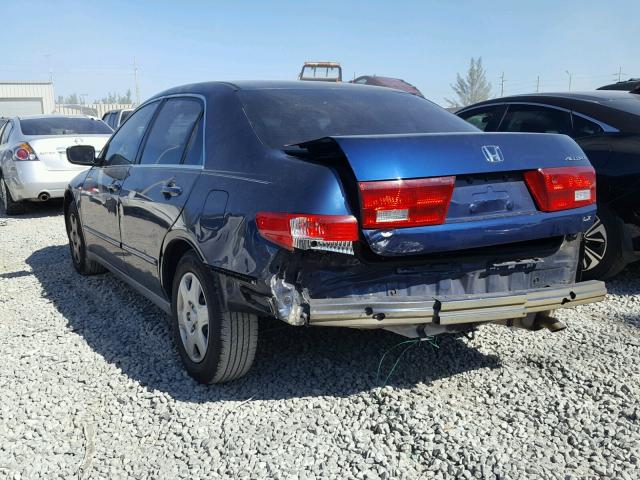 3HGCM56405G702543 - 2005 HONDA ACCORD LX BLUE photo 3