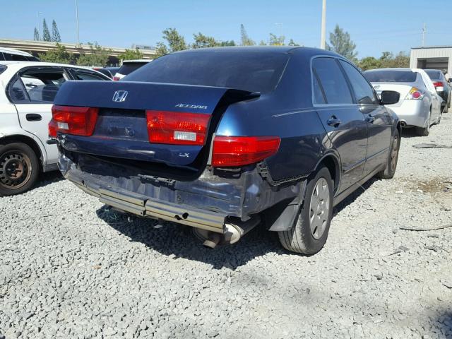 3HGCM56405G702543 - 2005 HONDA ACCORD LX BLUE photo 4