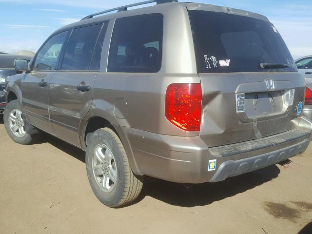 2HKYF18405H544121 - 2005 HONDA PILOT EX GOLD photo 3