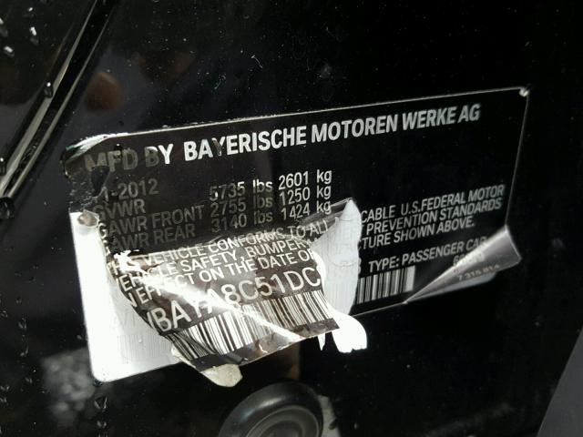 WBAYA8C51DC996898 - 2013 BMW 750I BLACK photo 10