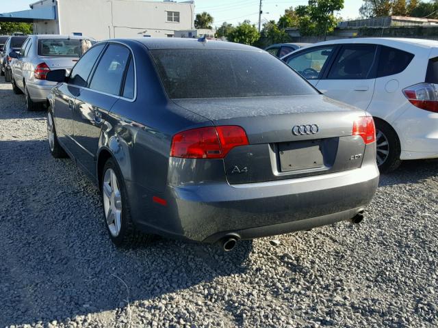 WAUAF78E67A217534 - 2007 AUDI A4 2 GRAY photo 3