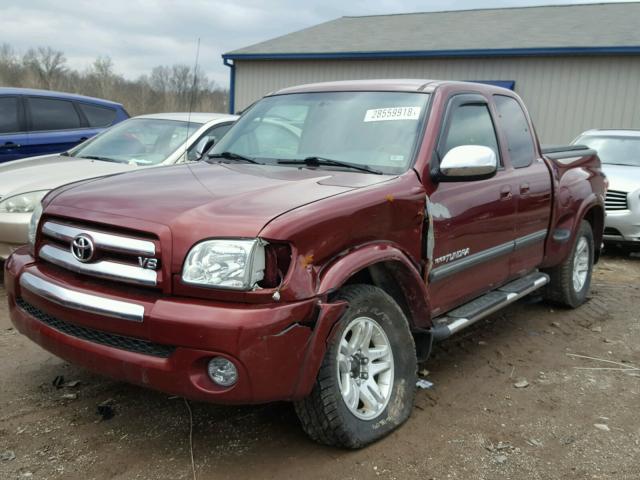 5TBBT44195S466369 - 2005 TOYOTA TUNDRA ACC MAROON photo 2