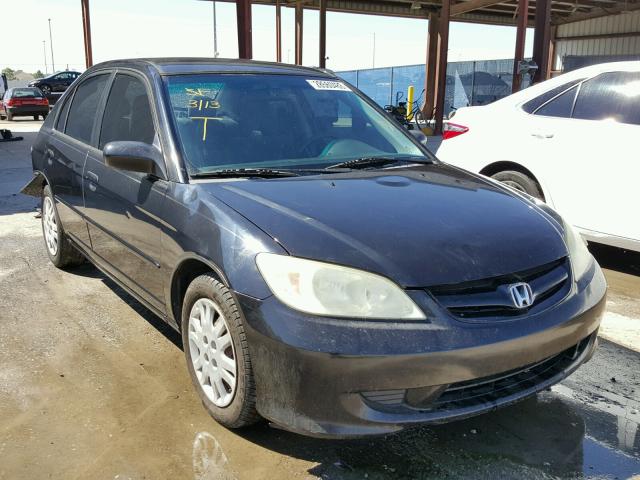 2HGES16585H587447 - 2005 HONDA CIVIC LX BLACK photo 1