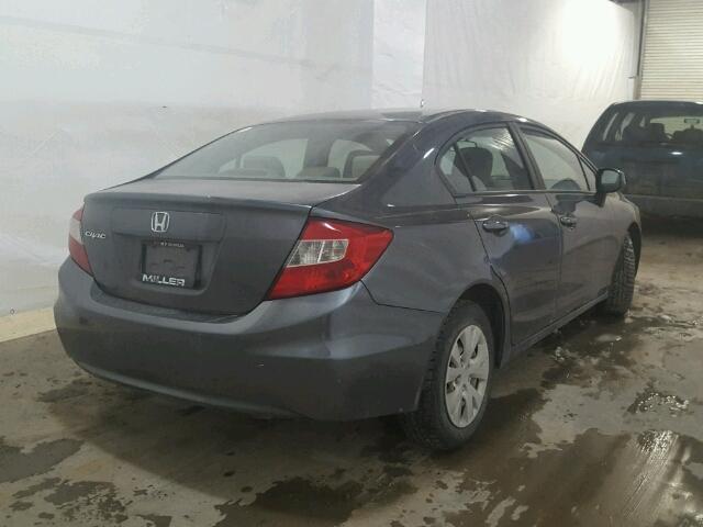 2HGFB2F52CH314060 - 2012 HONDA CIVIC LX GRAY photo 4