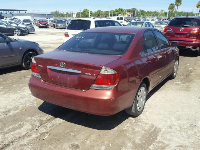 4T1BE30K45U077690 - 2005 TOYOTA CAMRY LE BURGUNDY photo 4