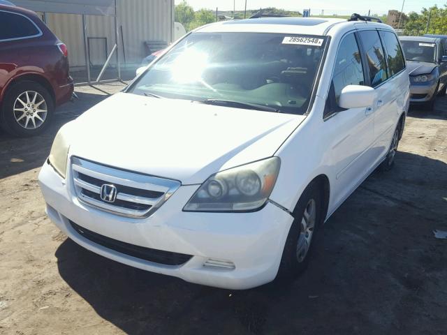 5FNRL38705B095511 - 2005 HONDA ODYSSEY EX WHITE photo 2