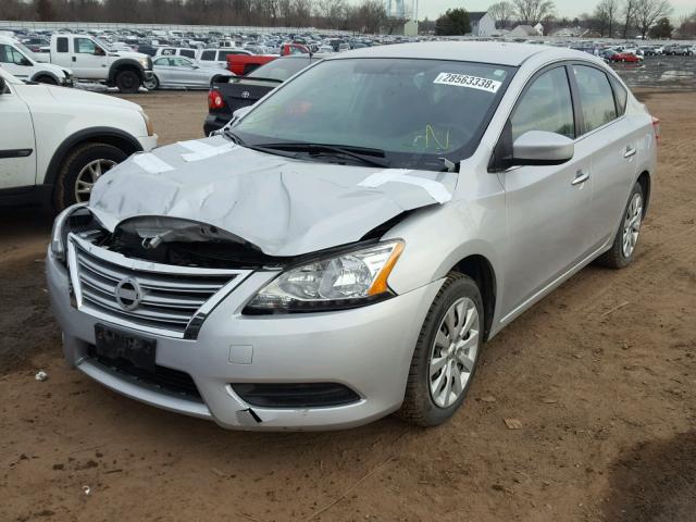 3N1AB7AP9EY201270 - 2014 NISSAN SENTRA S SILVER photo 2