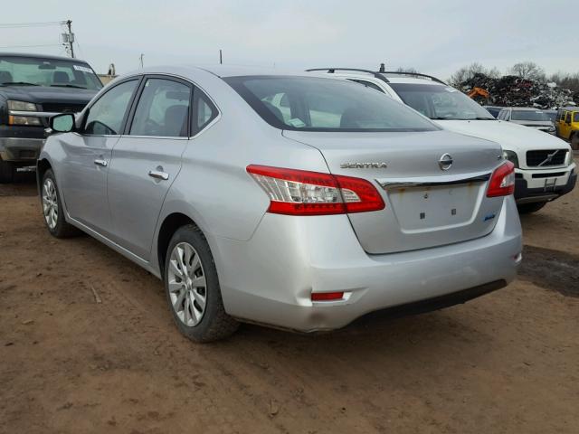 3N1AB7AP9EY201270 - 2014 NISSAN SENTRA S SILVER photo 3