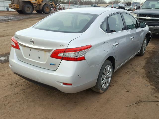 3N1AB7AP9EY201270 - 2014 NISSAN SENTRA S SILVER photo 4