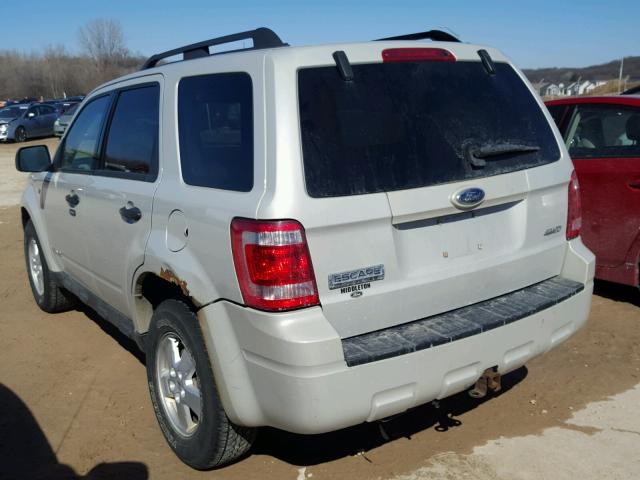 1FMCU93118KC66858 - 2008 FORD ESCAPE XLT BEIGE photo 3