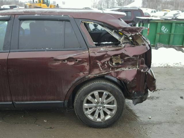 2FMDK4JC7ABB78642 - 2010 FORD EDGE SEL BURGUNDY photo 9