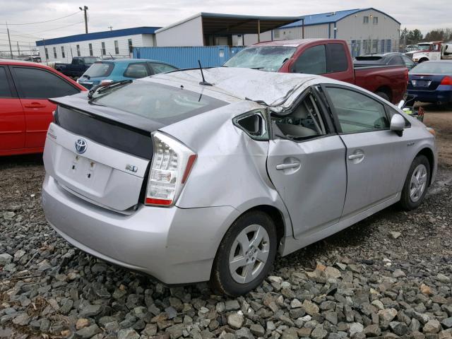 JTDKN3DU2B0299289 - 2011 TOYOTA PRIUS SILVER photo 4